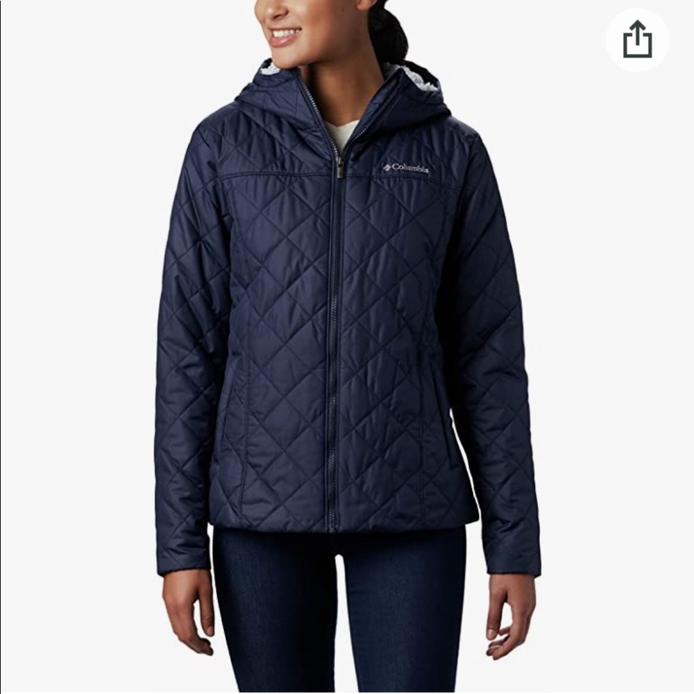 Columbia Women’s Copper Crest Navy Blue Fleece Lined Jacket Size Medium